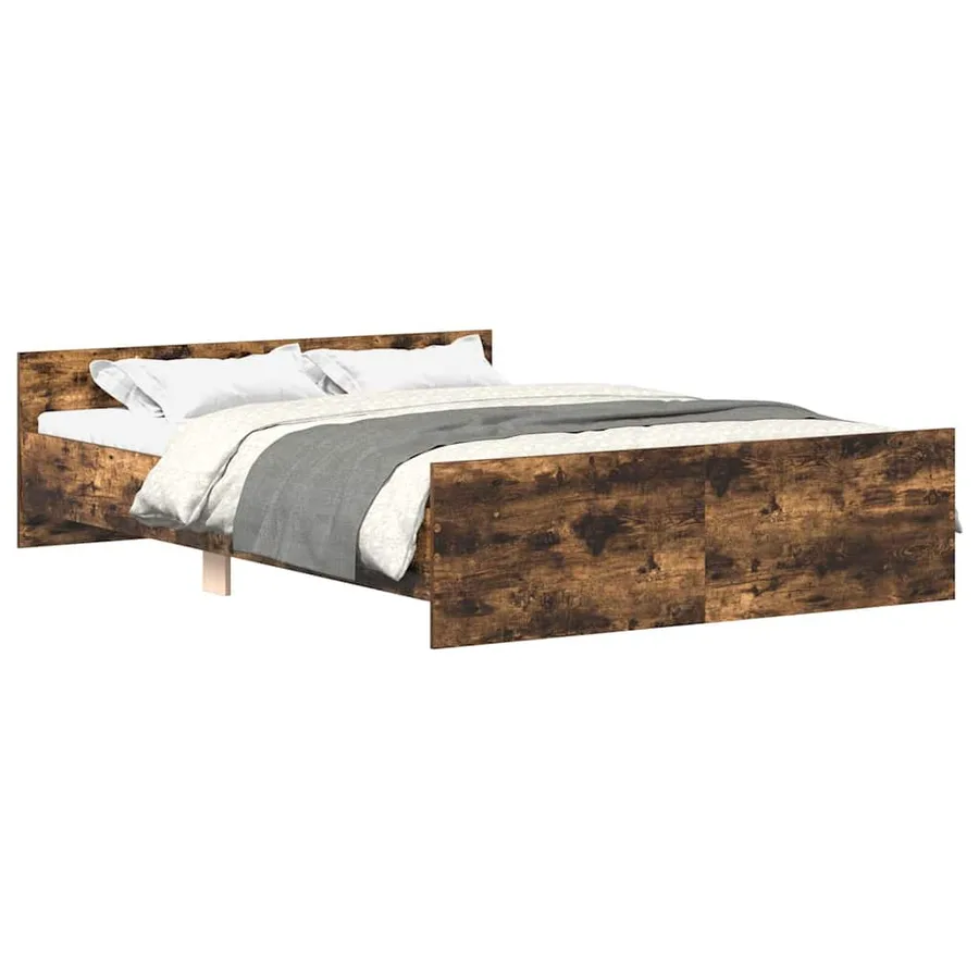 Cadre de lit sans matelas chêne fumé 120x200 cm - 2