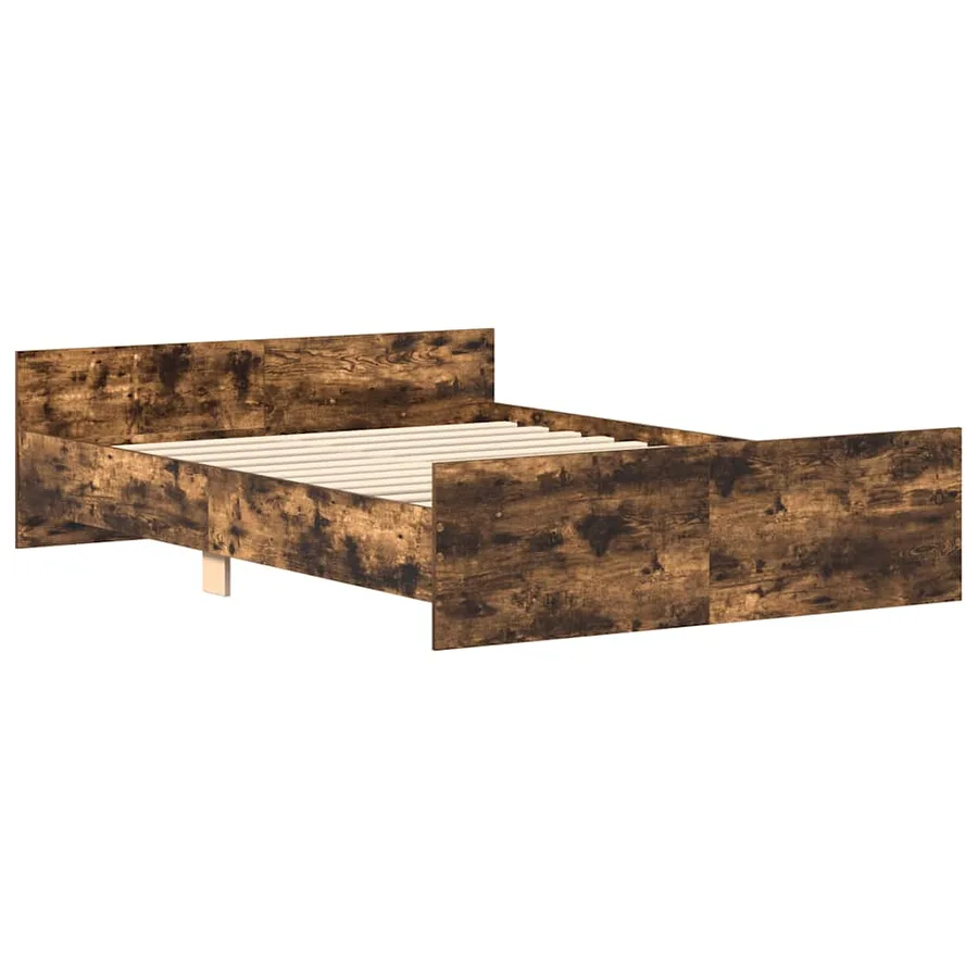 Cadre de lit sans matelas chêne fumé 120x200 cm - 4