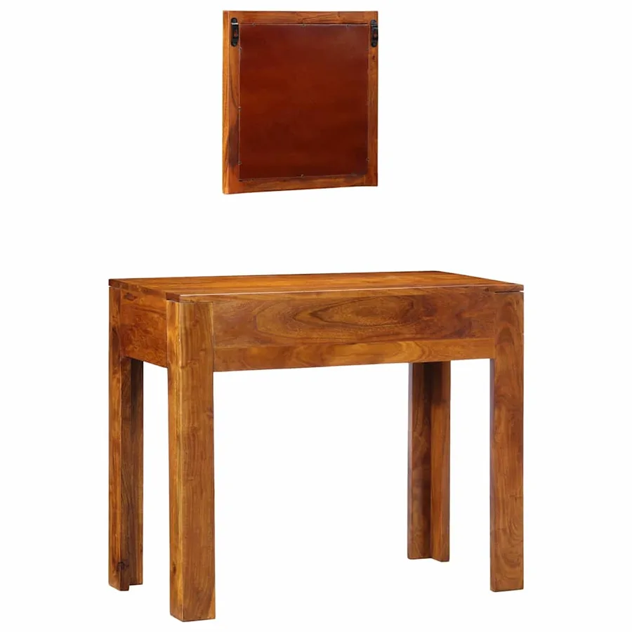 Table de Toilette Marron 90 x 45 x 75 cm Bois d'Acacia Massif - 7