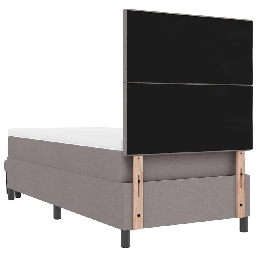 Lit à ressorts avec tête de lit Taupe 90 x 190 cm tissu - 10