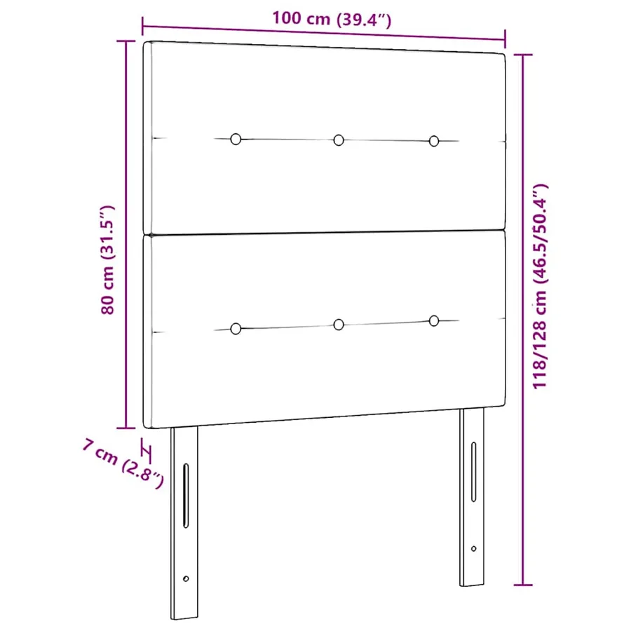 Tête de lit LED avec bandes LED Vert 100 cm Velours - 10