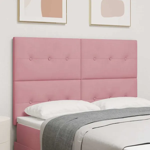 Tête de lit LED avec bandes LED Rose 160 cm Velours