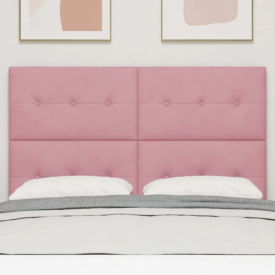 Tête de lit LED avec bandes LED Rose 160 cm Velours - 3