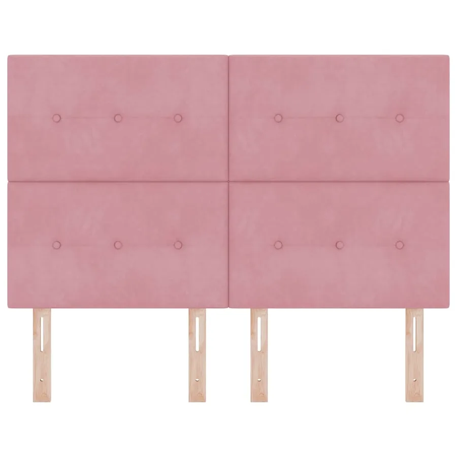 Tête de lit LED avec bandes LED Rose 160 cm Velours - 5