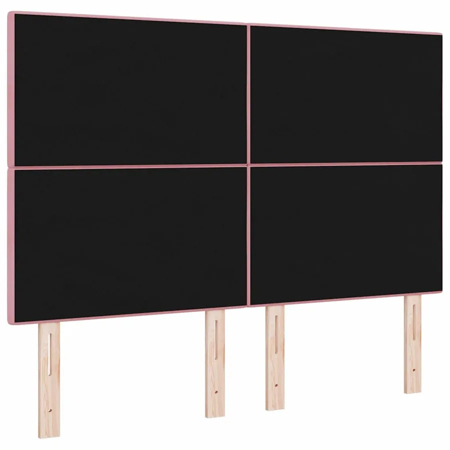 Tête de lit LED avec bandes LED Rose 160 cm Velours - 7