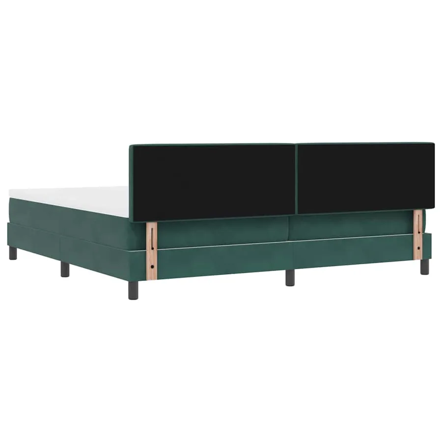 Lit à ressort LED Vert foncé 200 x 200 cm Velours - 8