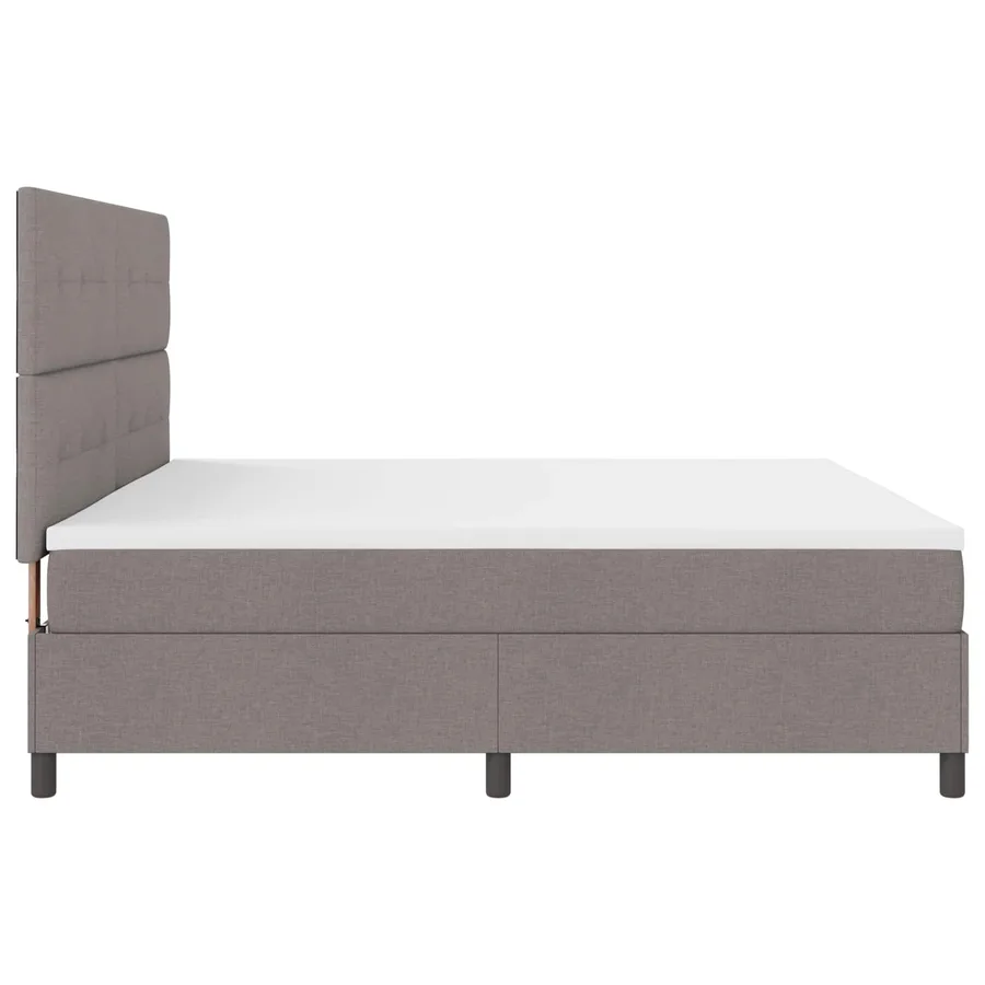 Lit à ressorts avec bandes LED Taupe 200 x 200 cm tissu - 4