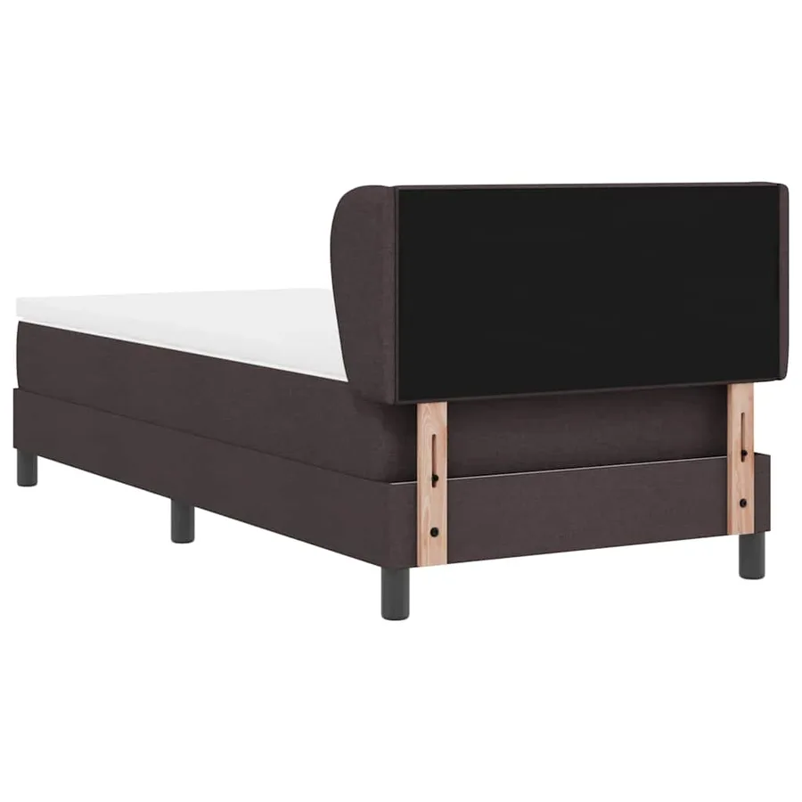 Lit à ressorts avec tête de lit Marron foncé 90 x 200 cm tissu - 9