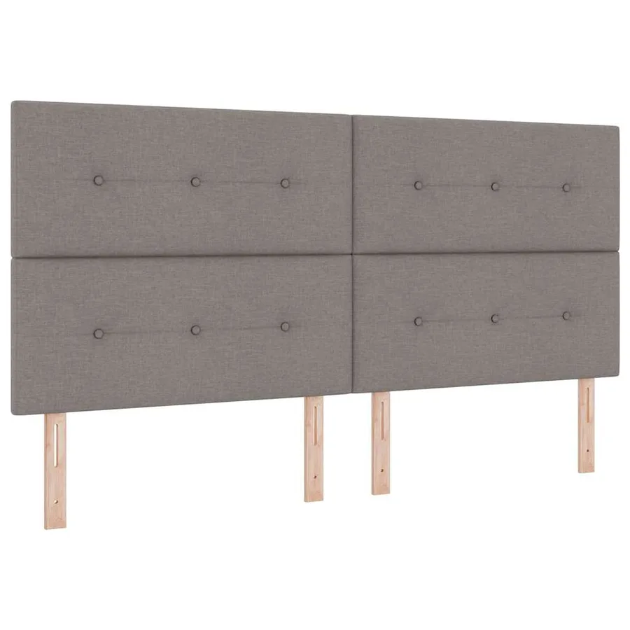 Lit à ressorts avec coussin Taupe 200 x 200 cm tissu - 6