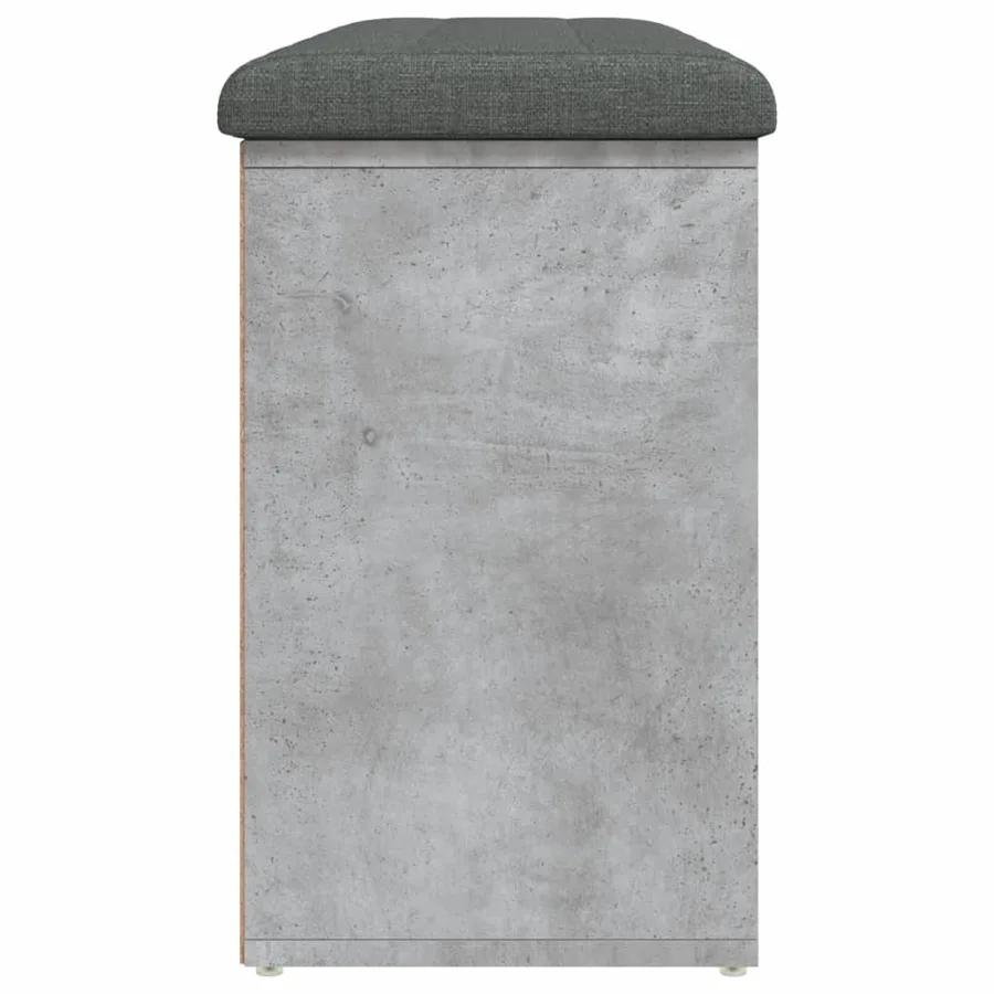 Banc à chaussures gris béton 102x32x50 cm bois d'ingénierie - 6