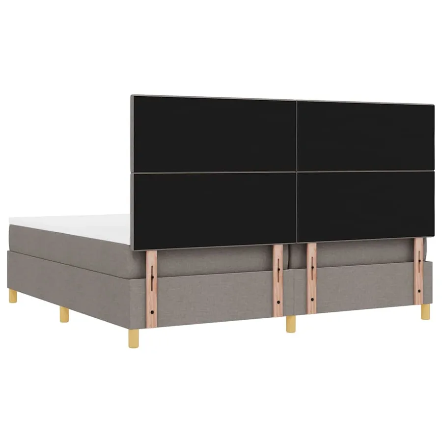 Lit à ressort LED avec tête de lit Taupe 200 x 200 cm tissu - 10