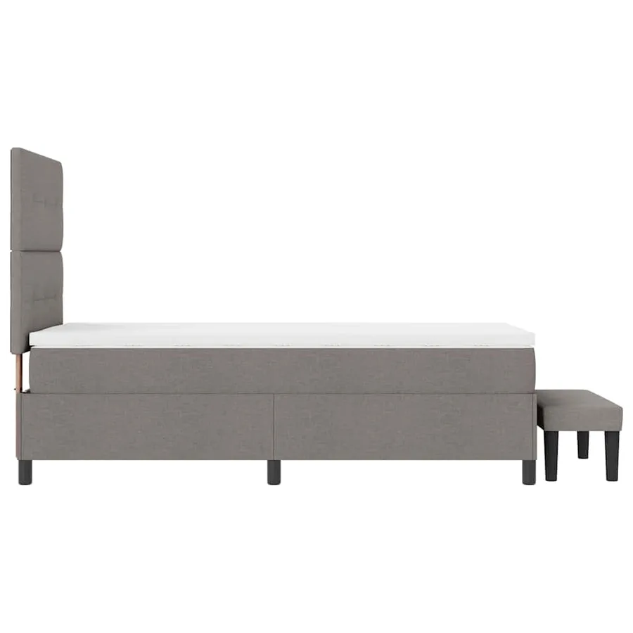 Lit à ressorts avec tête de lit Taupe 100 x 200 cm tissu - 9
