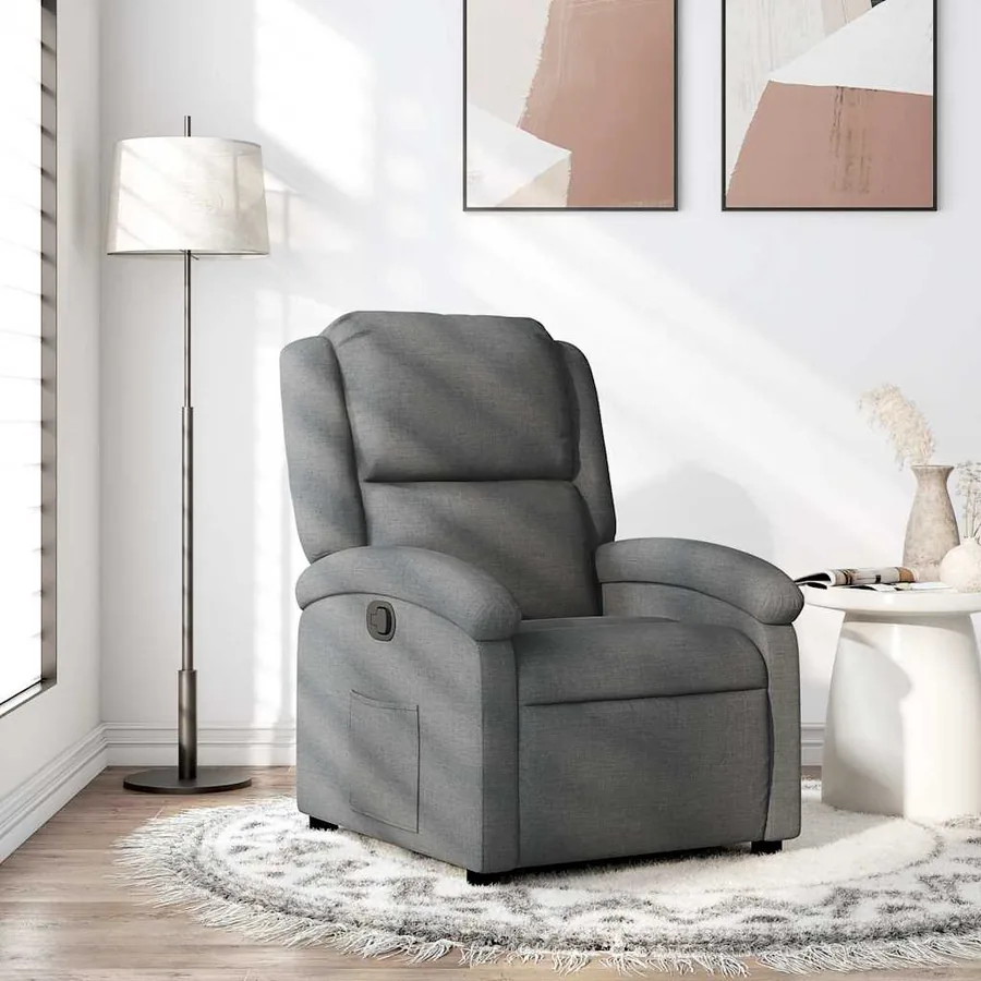 Fauteuil inclinable en tissu gris foncé