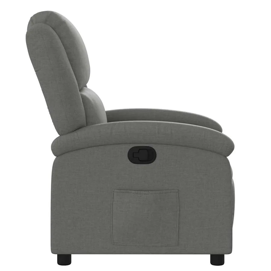 Fauteuil inclinable en tissu gris foncé - 4