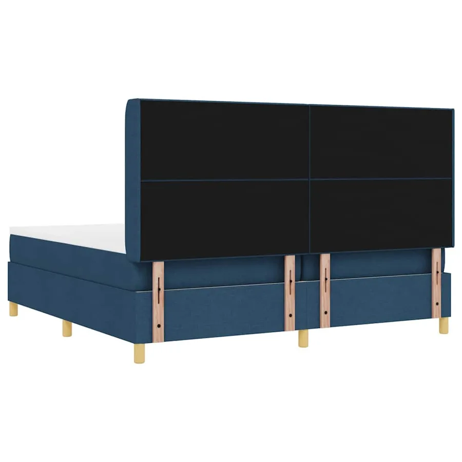 Lit à ressorts avec bandes LED Bleu 200 x 200 cm tissu - 8
