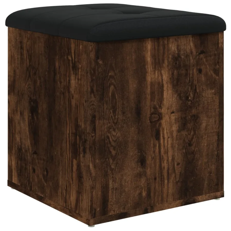 Banc de rangement chêne fumé 42x42x45 cm bois d'ingénierie - 2