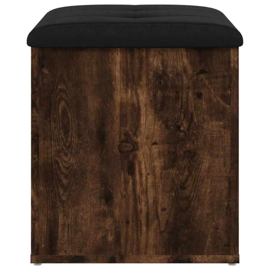 Banc de rangement chêne fumé 42x42x45 cm bois d'ingénierie - 5