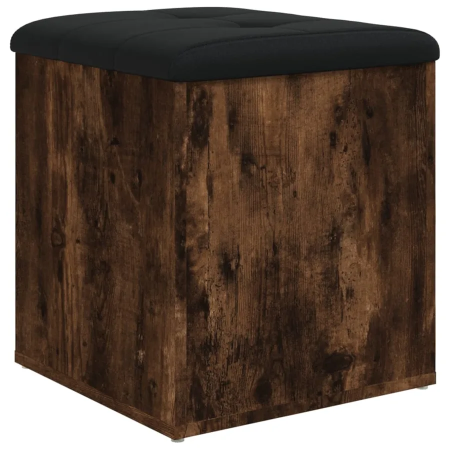 Banc de rangement chêne fumé 42x42x45 cm bois d'ingénierie - 6