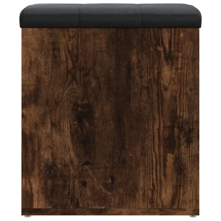 Banc de rangement chêne fumé 42x42x45 cm bois d'ingénierie - 7