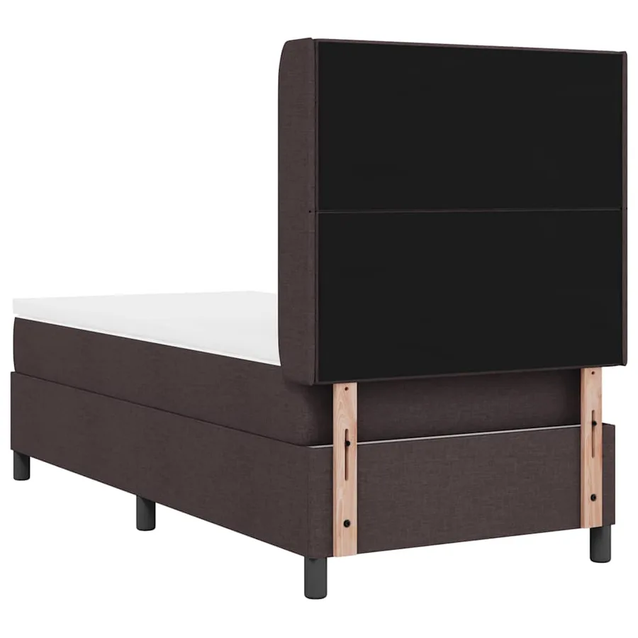 Lit à ressort LED Marron foncé 80 x 200 cm tissu - 8