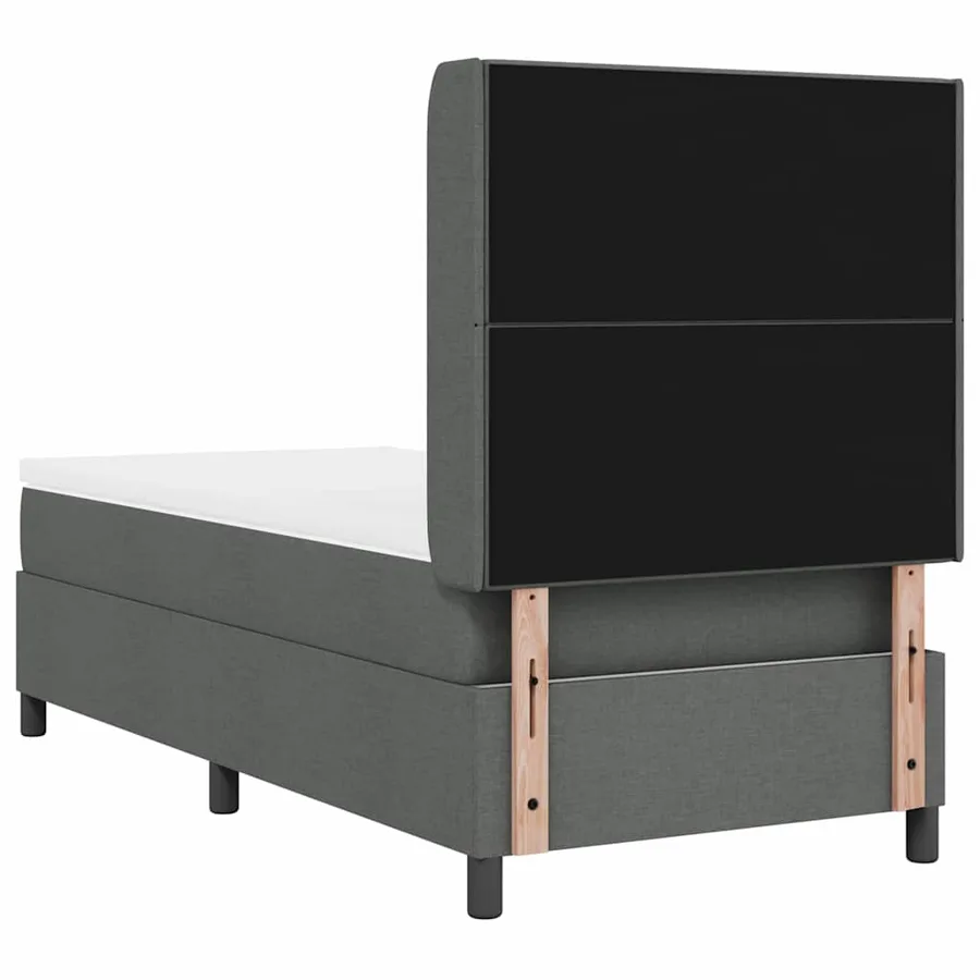 Lit à ressort LED avec tête de lit Gris foncé 80 x 200 cm tissu - 10