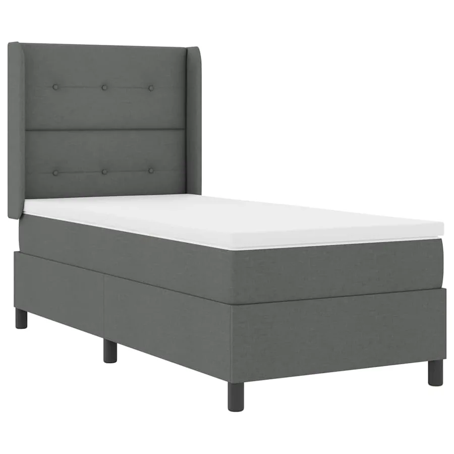 Lit à ressort LED avec tête de lit Gris foncé 80 x 200 cm tissu - 2