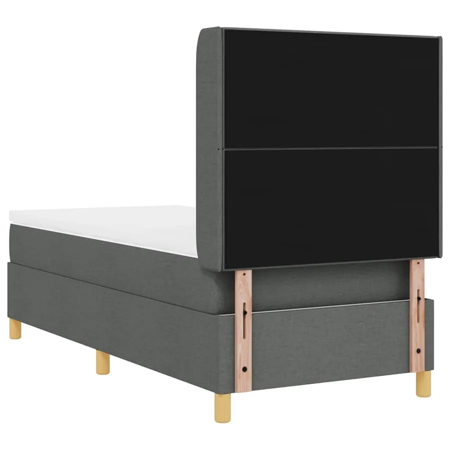 Lit à ressorts avec bandes LED Gris 80 x 200 cm tissu - 10