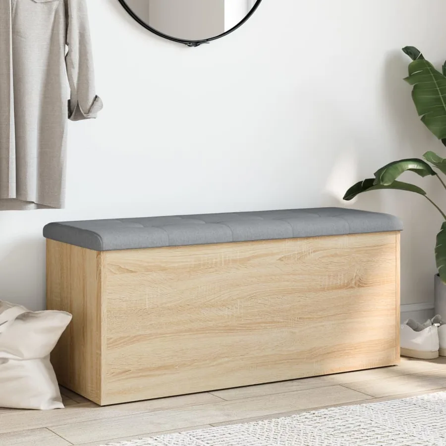 Banc de rangement Chêne Sonoma 102x42x45 cm Bois d'ingénierie - 3