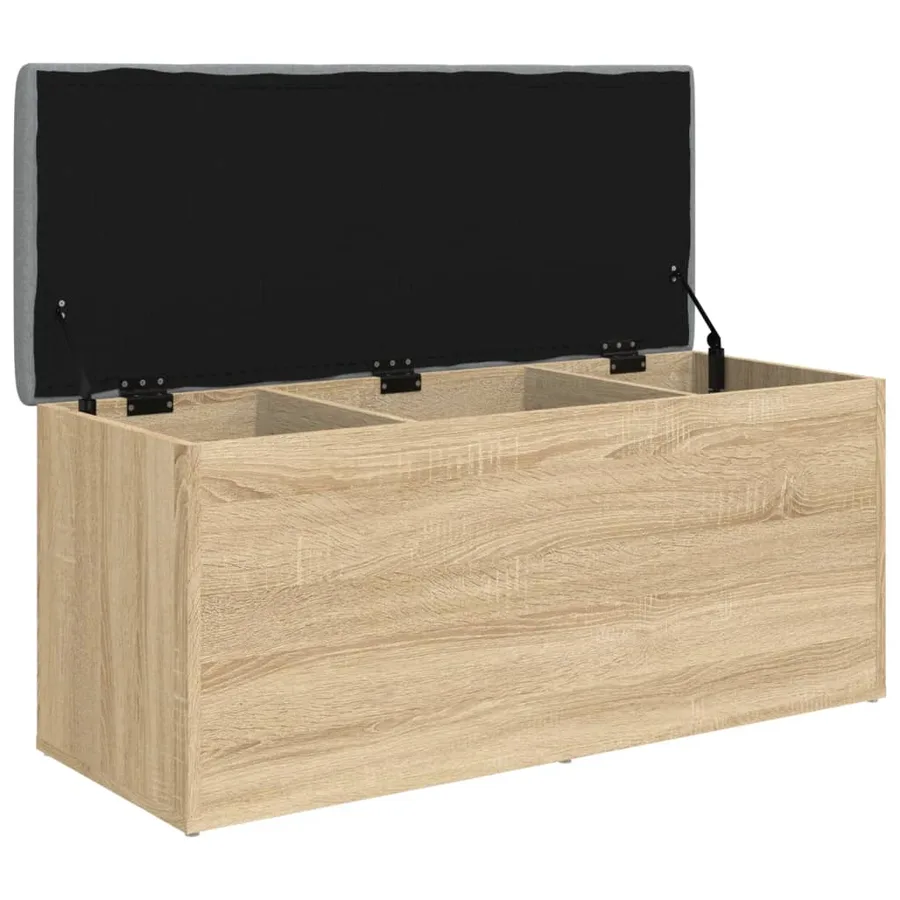 Banc de rangement Chêne Sonoma 102x42x45 cm Bois d'ingénierie - 4