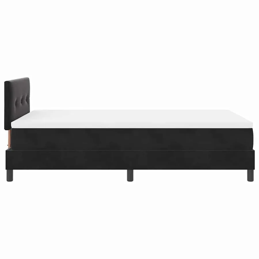 Lit à ressort LED avec bandes LED Noir 120 x 190 cm Velours - 9