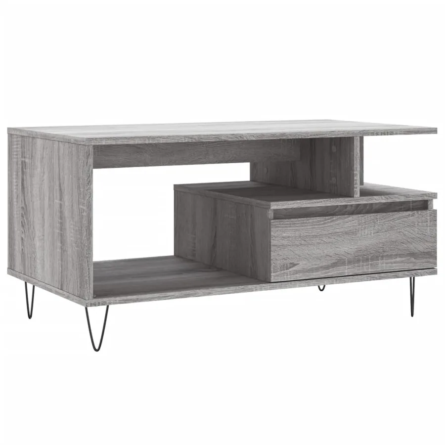 Table basse Sonoma gris 90x49x45 cm Bois d'ingénierie - 2