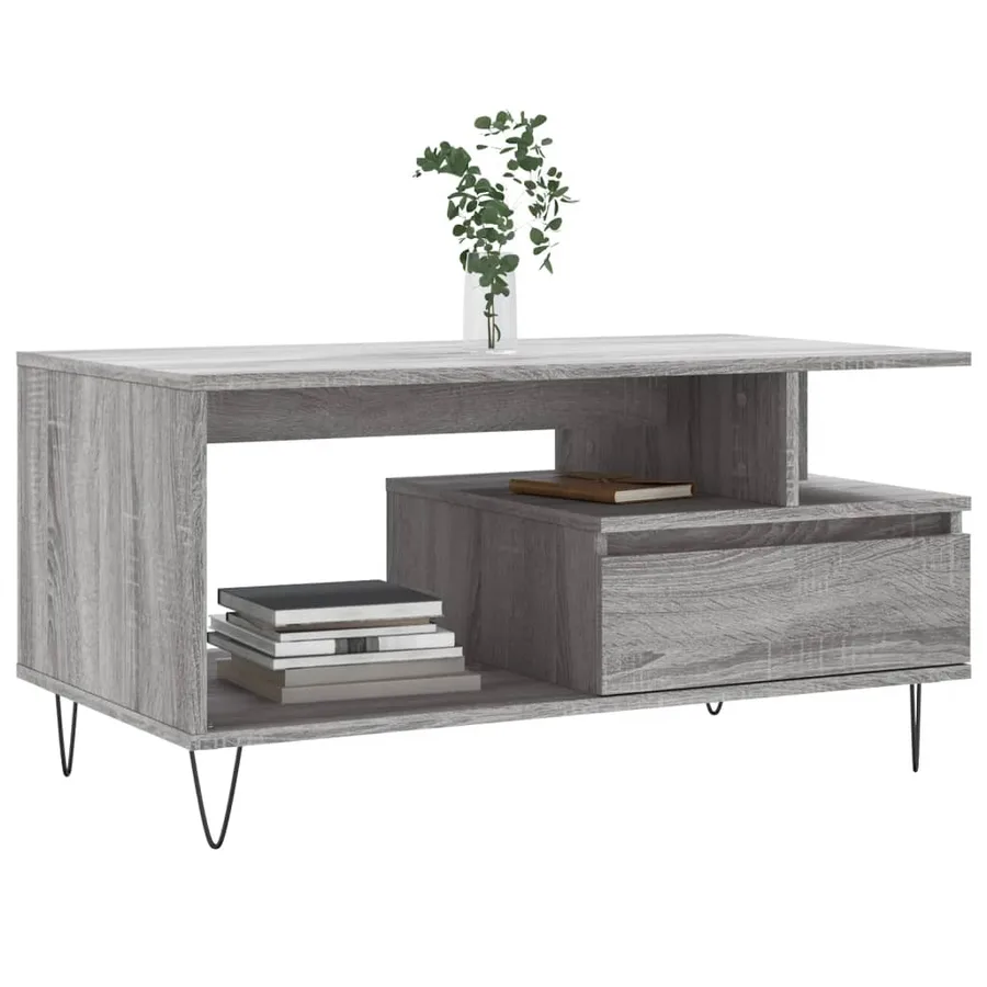 Table basse Sonoma gris 90x49x45 cm Bois d'ingénierie - 3