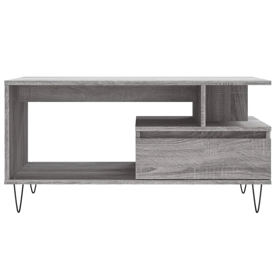 Table basse Sonoma gris 90x49x45 cm Bois d'ingénierie - 5