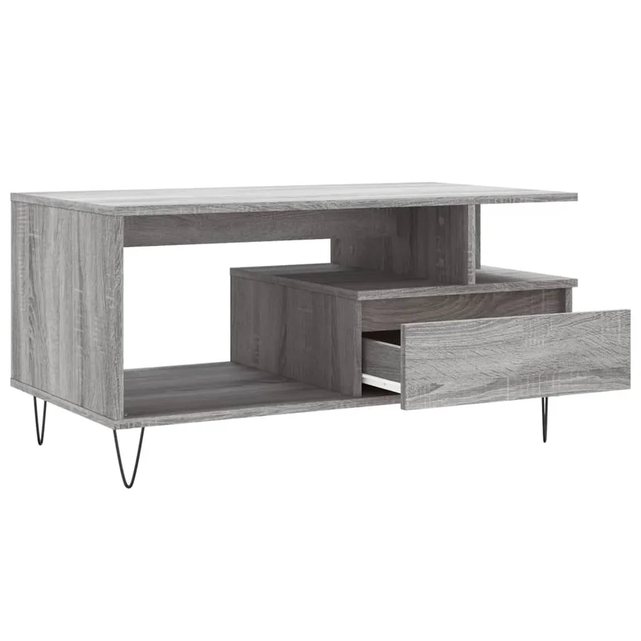 Table basse Sonoma gris 90x49x45 cm Bois d'ingénierie - 6