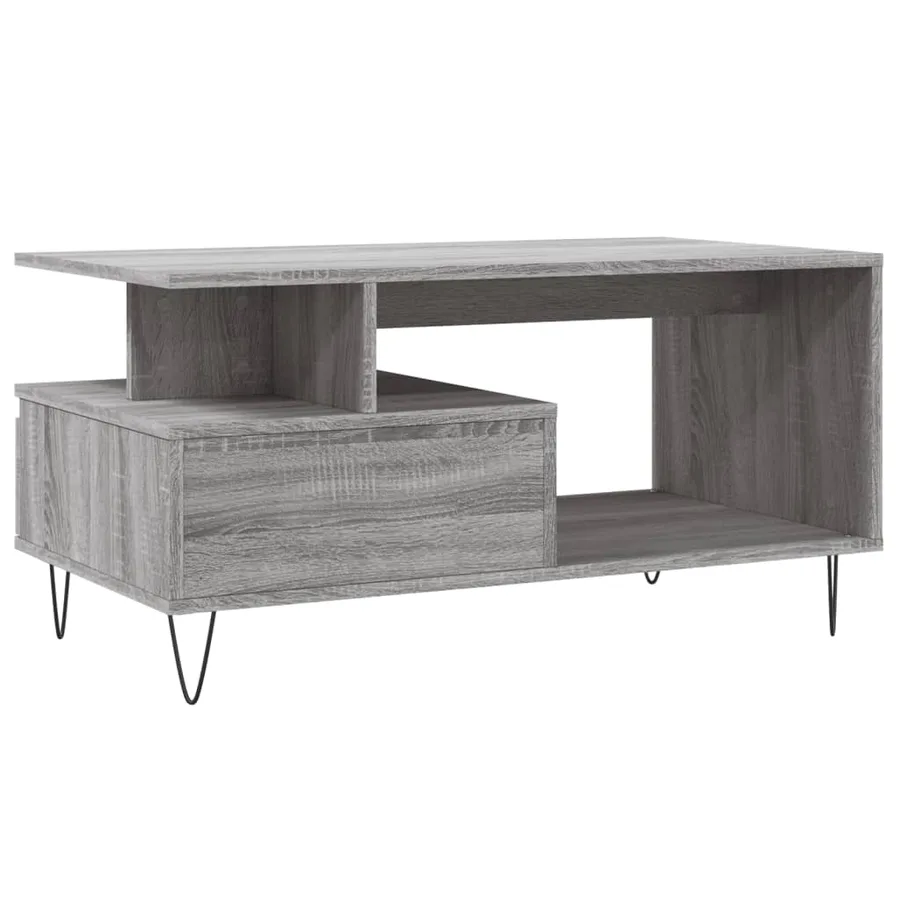 Table basse Sonoma gris 90x49x45 cm Bois d'ingénierie - 8