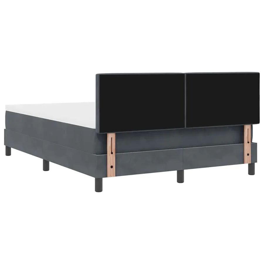 Lit à ressort LED Gris foncé 160 x 200 cm Velours - 10