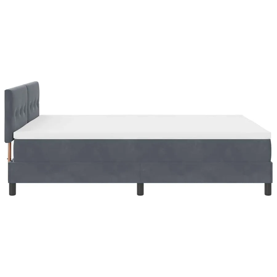 Lit à ressort LED Gris foncé 160 x 200 cm Velours - 9
