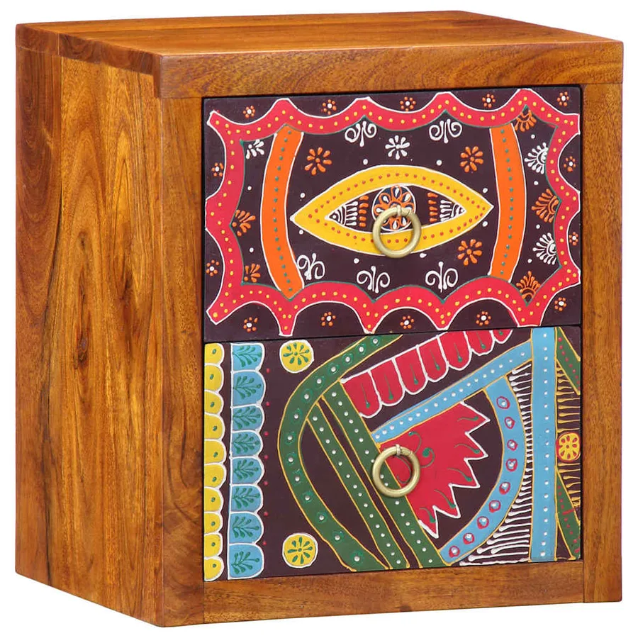 Cabinet de chevet avec tiroir 2 pcs Marron 35 x 30 x 40 cm - 5