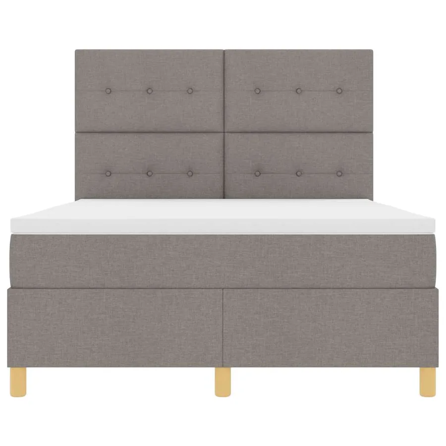 Lit à ressorts avec tête de lit Taupe 140 x 200 cm tissu - 7