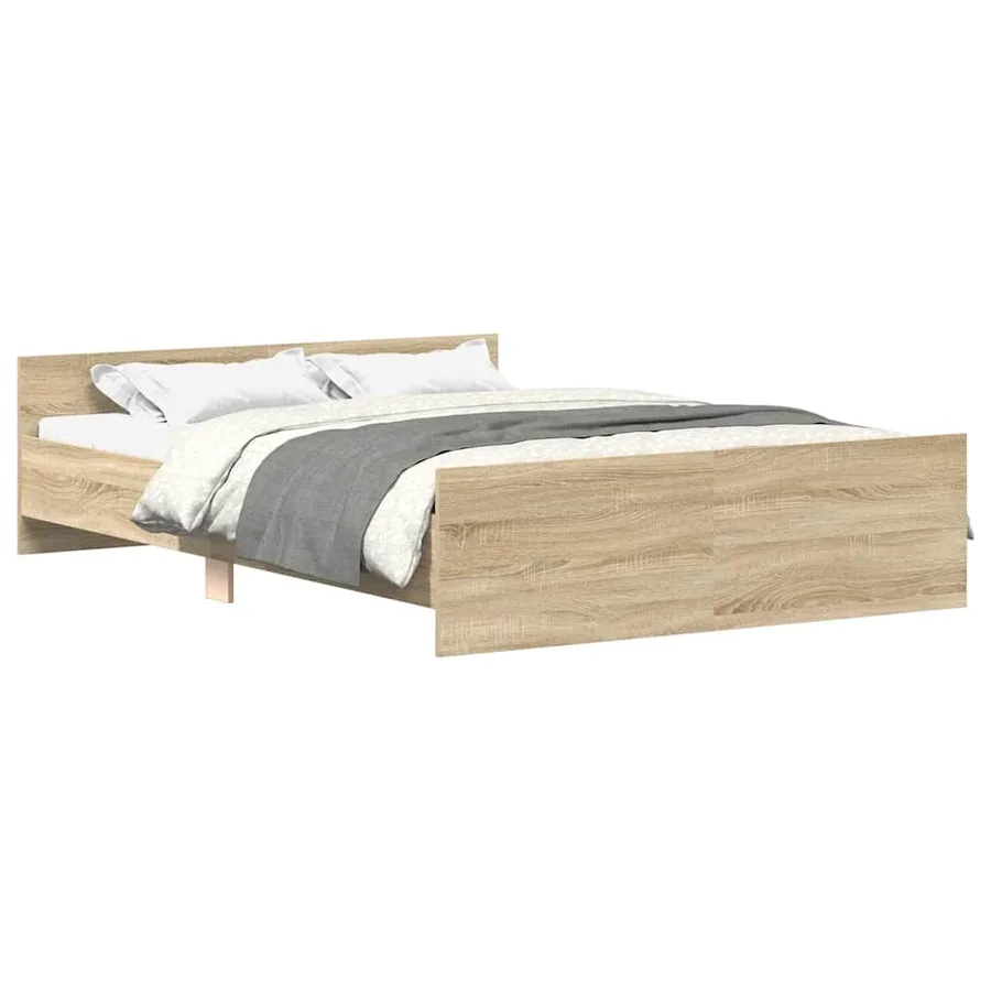 Cadre de lit sans matelas gris béton 120x190 cm - 2