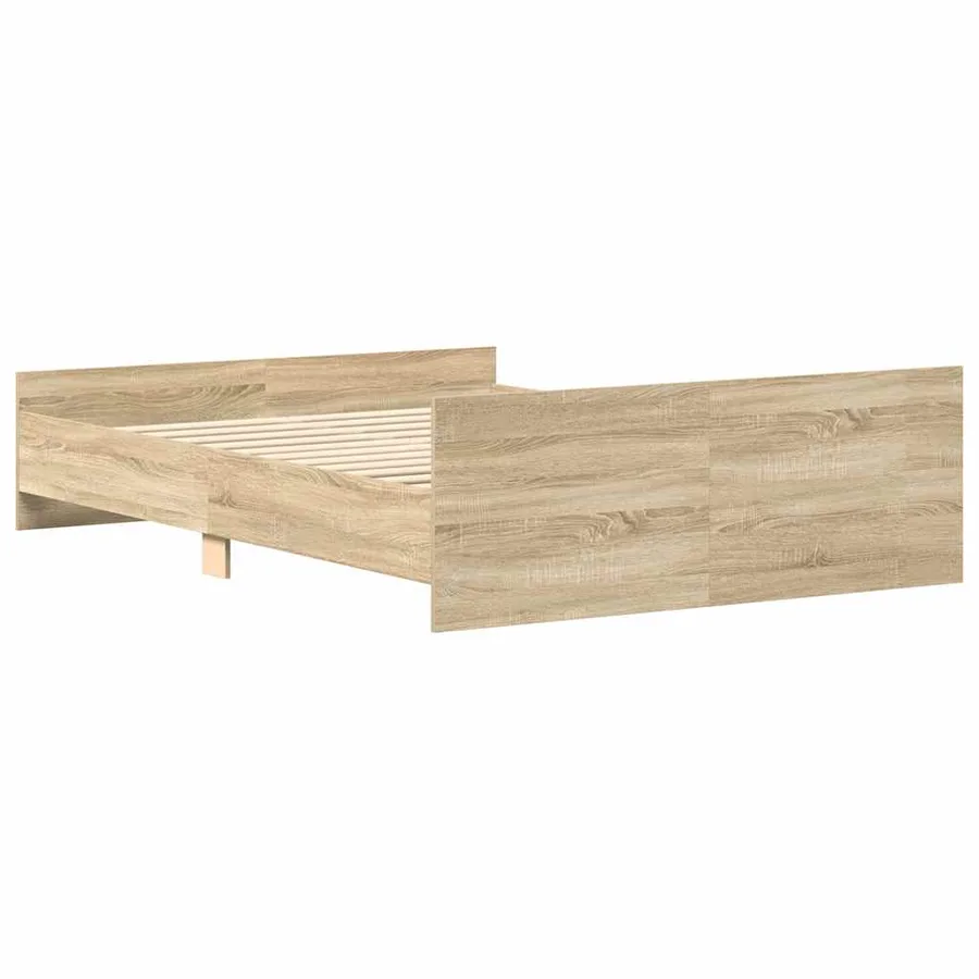 Cadre de lit sans matelas gris béton 120x190 cm - 6