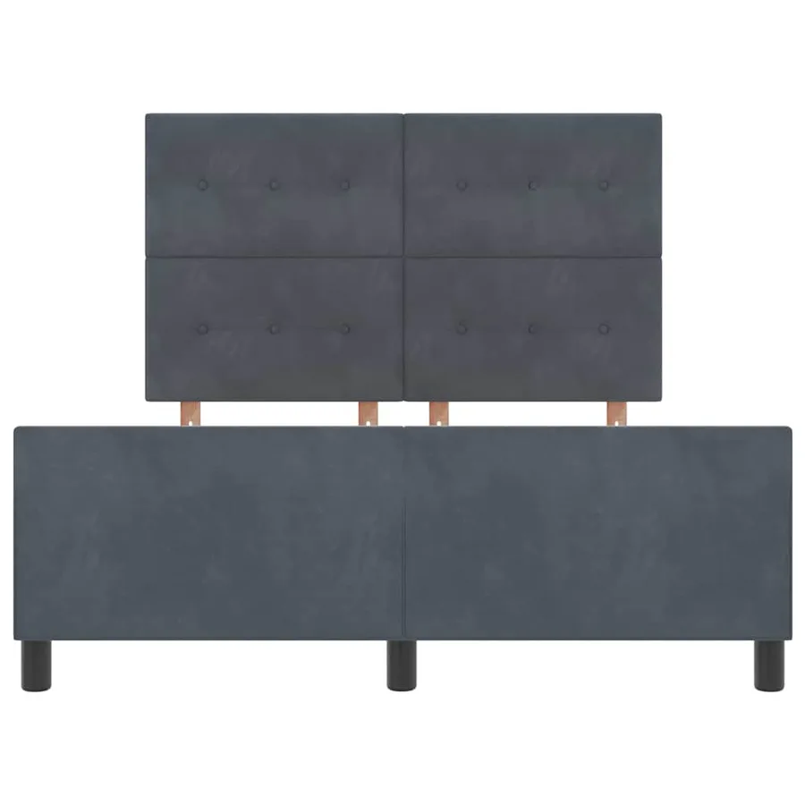 Lit à ressorts avec tête de lit Gris foncé 140 x 200 cm Velours - 7