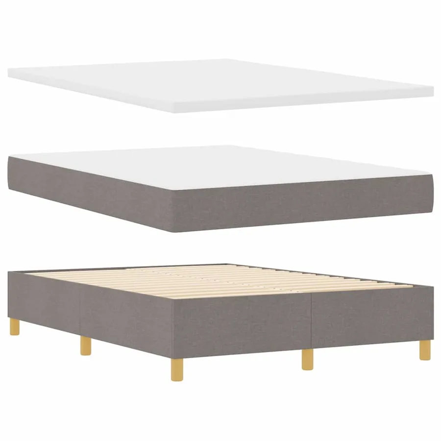 Lit à ressorts avec bandes LED Taupe 140 x 190 cm tissu - 6