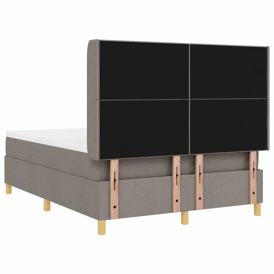 Lit à ressorts avec bandes LED Taupe 140 x 190 cm tissu - 8