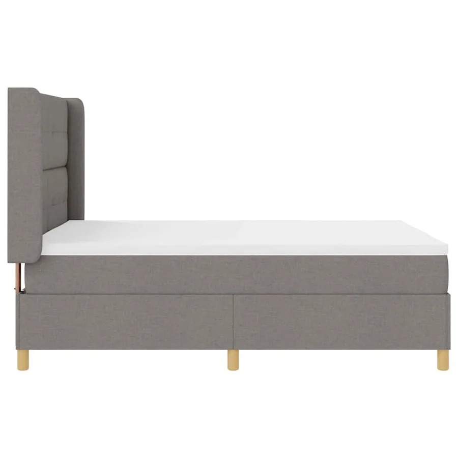 Lit à ressorts avec bandes LED Taupe 140 x 190 cm tissu - 9