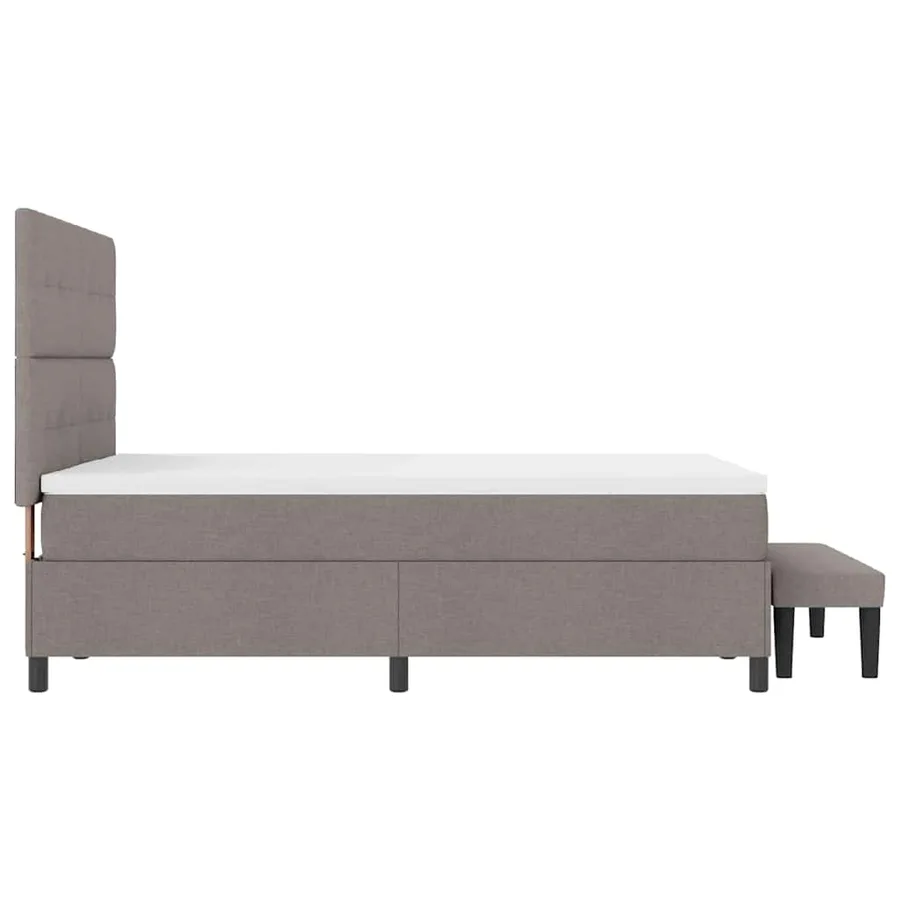 Lit à ressorts avec tête de lit Taupe 140 x 200 cm tissu - 9
