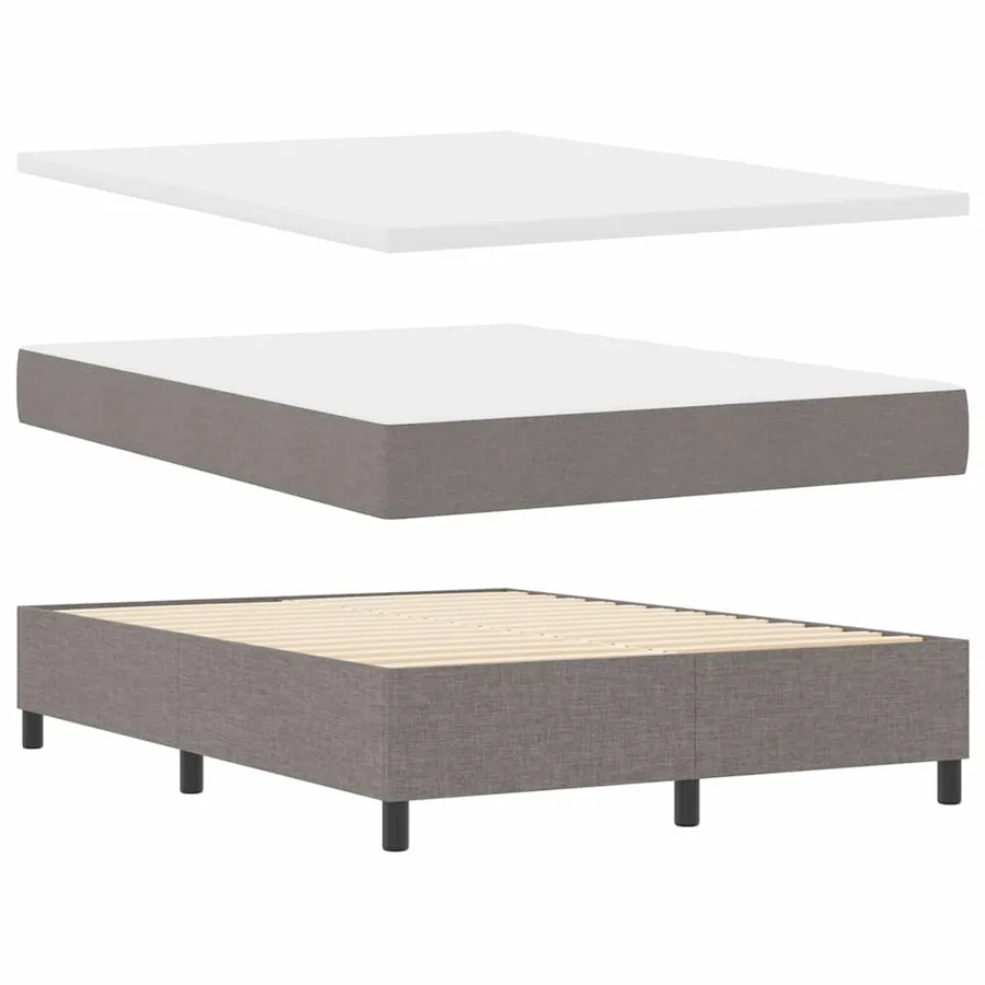 Lit à ressorts avec bandes LED Taupe 140 x 200 cm tissu - 7