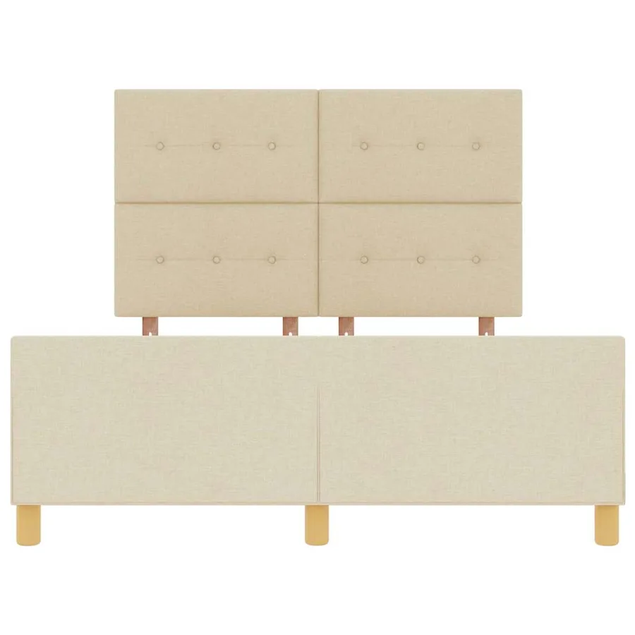 Cadre de lit avec tête de lit Crème 140 x 190 cm tissu - 7