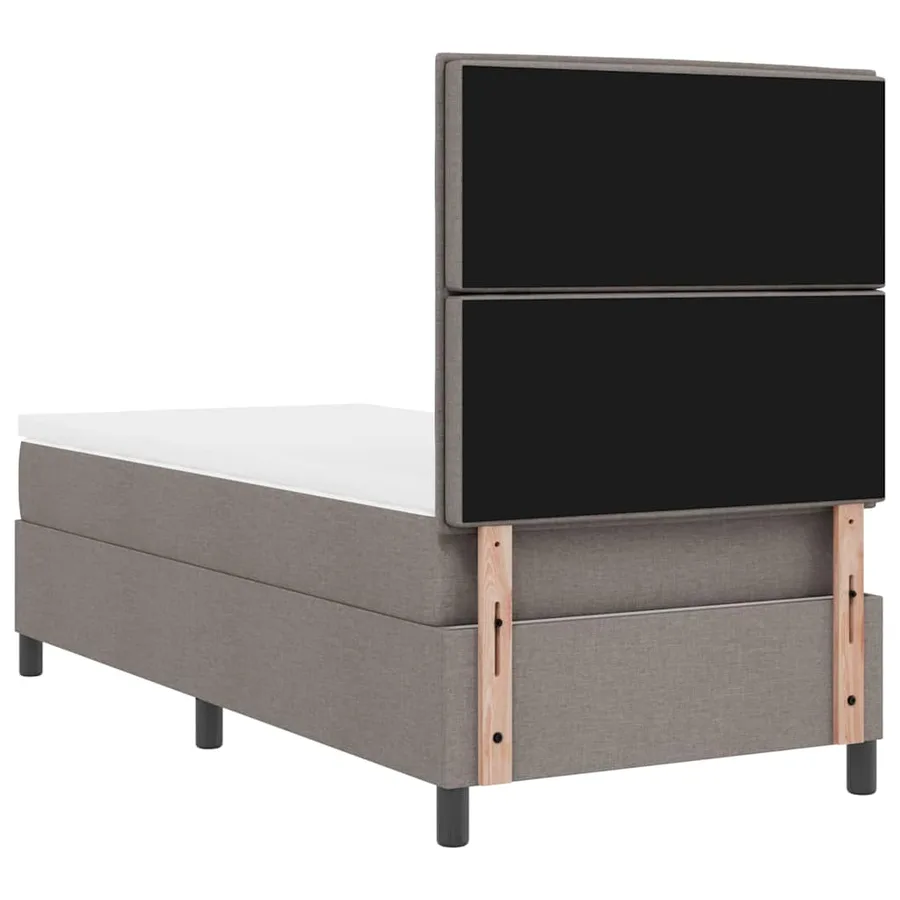 Lit à ressorts avec matelas avec LED Taupe 90 x 200 cm tissu - 10