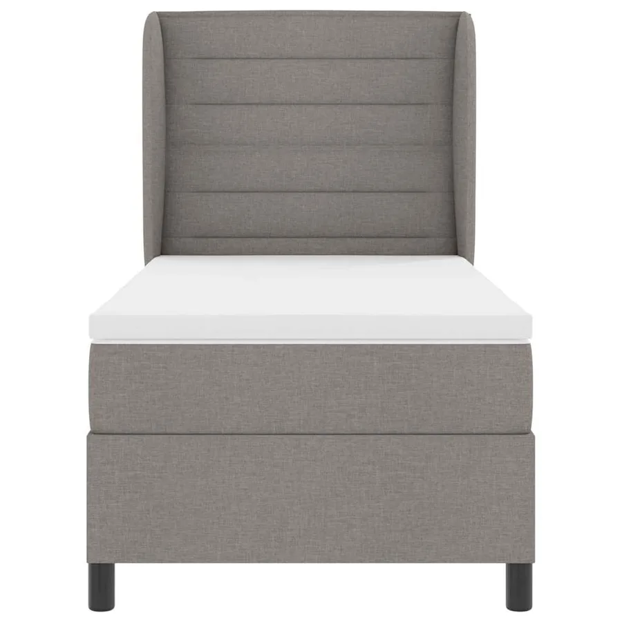 Lit à ressorts avec matelas Taupe 90 x 200 cm tissu - 7